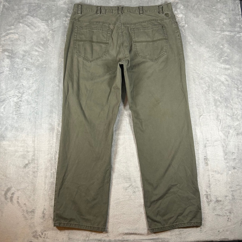 Timberland Mens 40x32 Olive Green Cotton Twill Straight Leg Five Pocket Pants